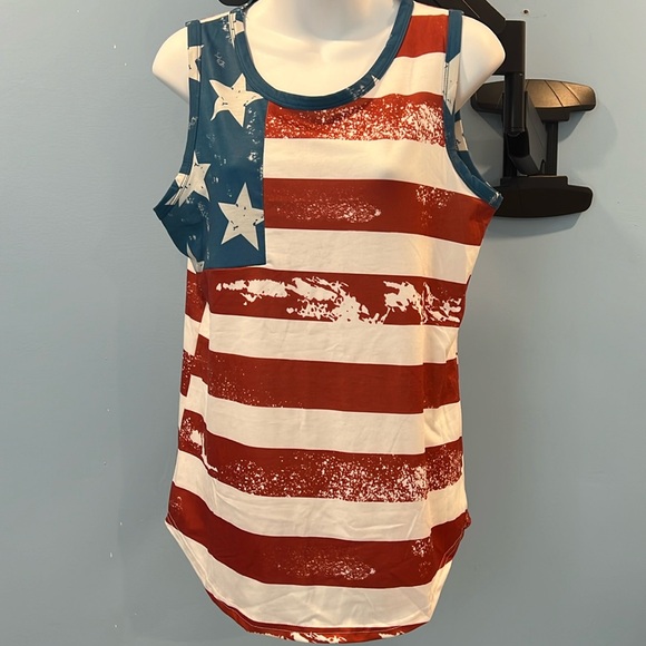 Flag Print Women’s Tank Top - Picture 1 of 6